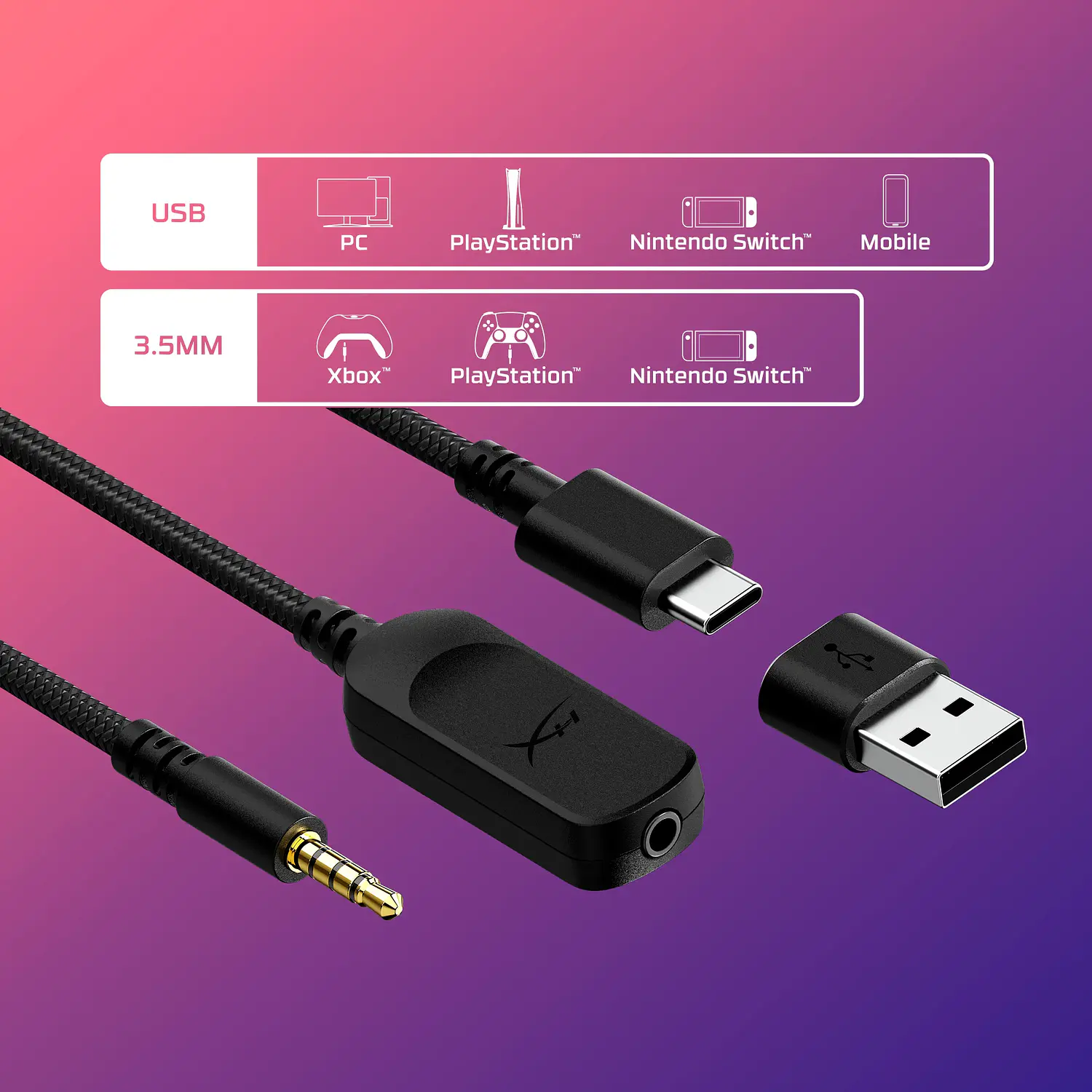 HyperX Cloud III 727A8AA Audífonos Gamer Cableados, 53mm, USB-C, USB-A, 3.5mm, Negro 10