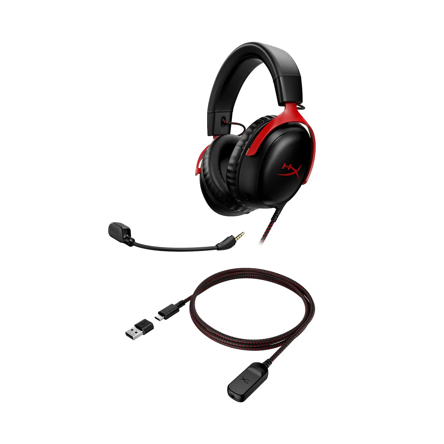 HyperX Cloud III 727A9AA Audífonos Gamer Cableados, 53mm, USB-C, USB-A, 3.5mm, Negro/Rojo 6