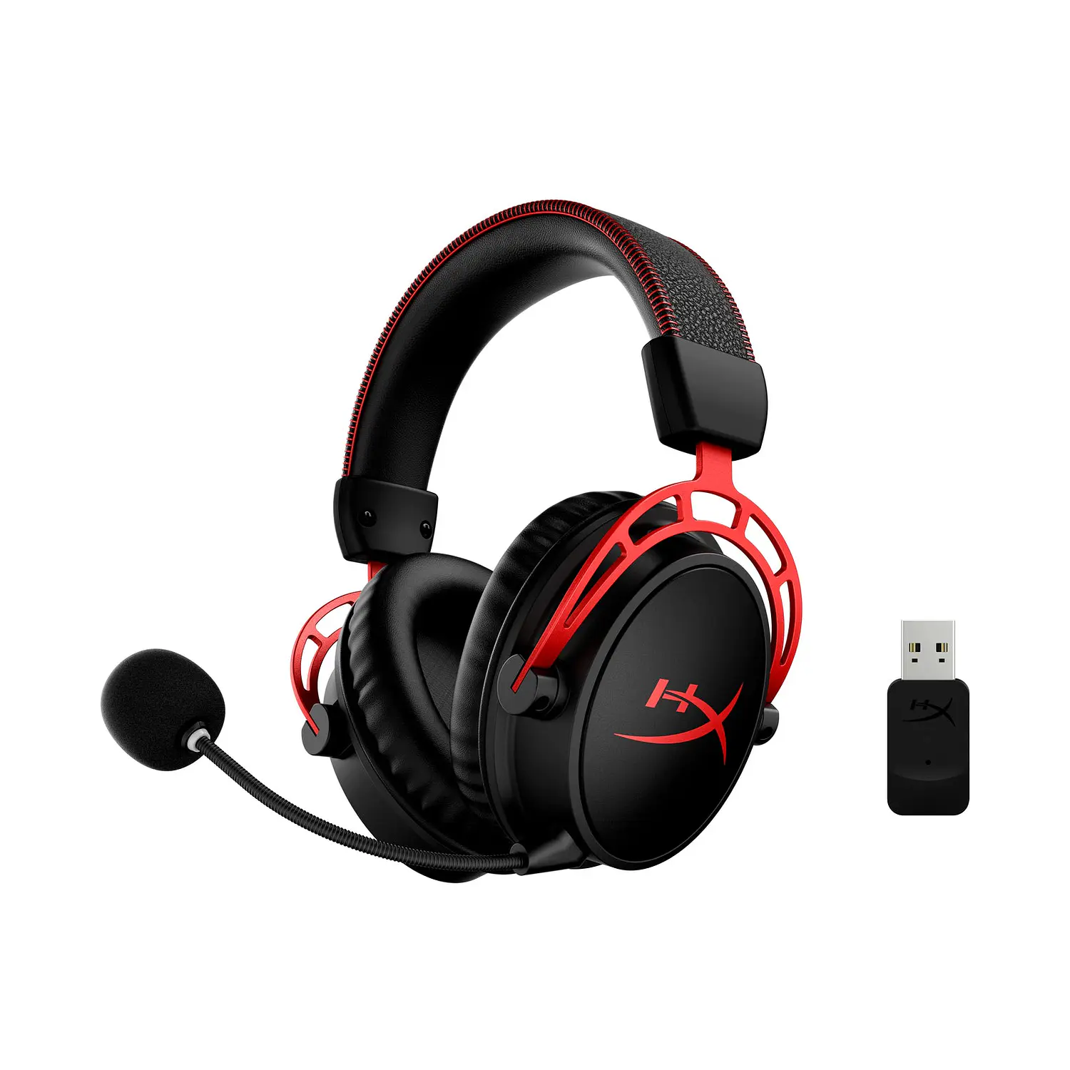 HyperX Cloud Alpha Wireless Audífonos Gamer Inalámbricos 2.4GHz, 300h, DTS, 50mm, Negro/Rojo 2