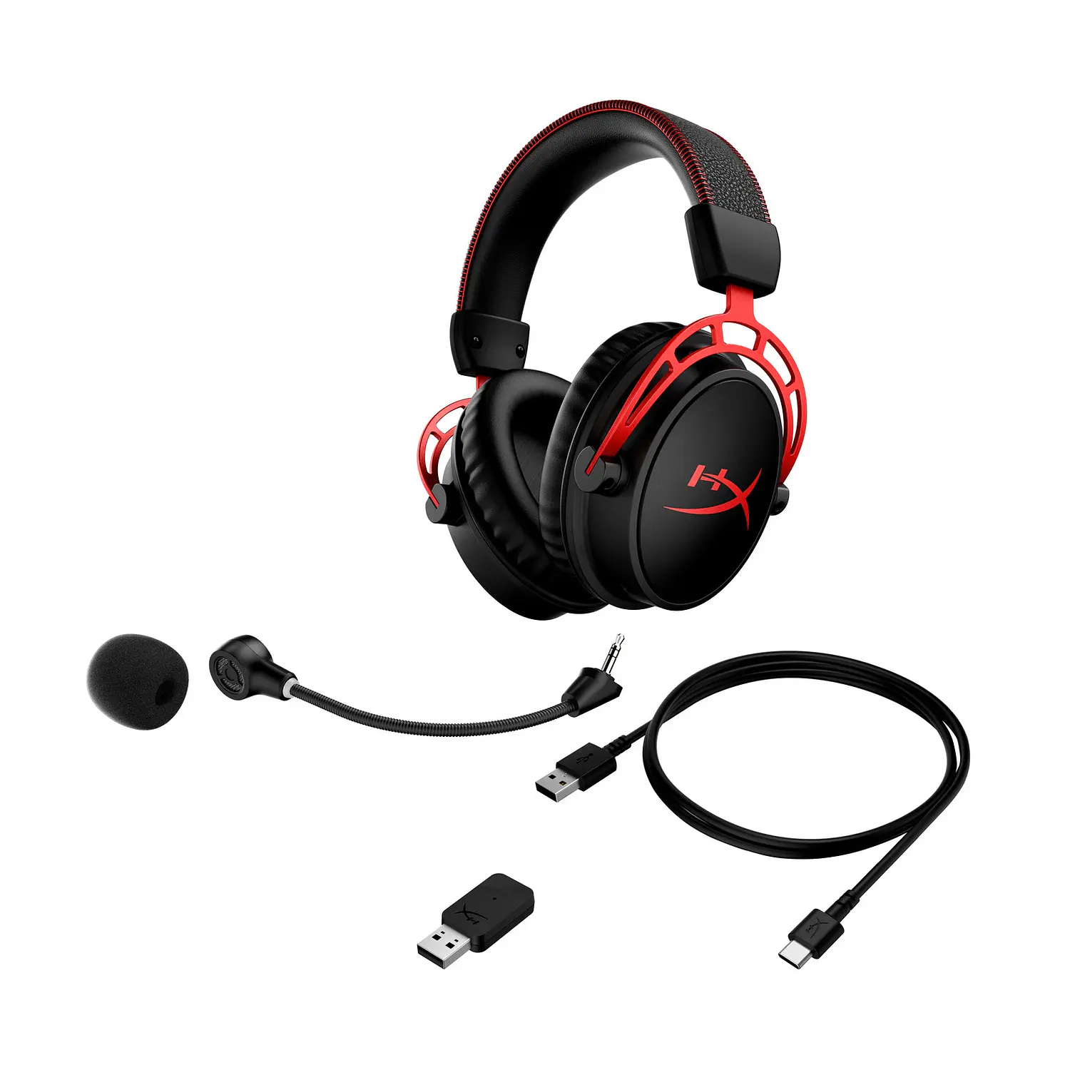 HyperX Cloud Alpha Wireless Audífonos Gamer Inalámbricos 2.4GHz, 300h, DTS, 50mm, Negro/Rojo 6