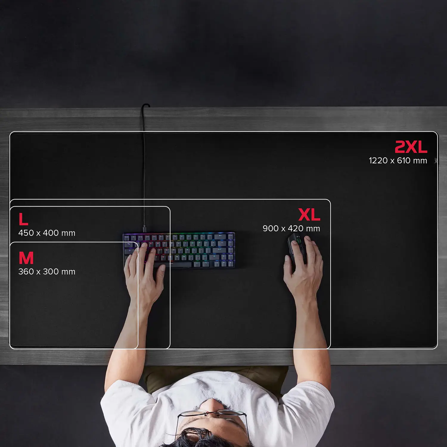 HyperX Pulsefire Mat 4Z7X5AA, Mousepad Gamer XL 90x42 cm, Tela, Base Antideslizante, Negro 6