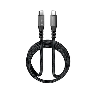 Klip Xtreme PowerGo 250 KAC-250-6FT, Cable USB-C a USB-C 1.8m, 60W, 480Mbps, Trenzado, Negro