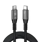 Klip Xtreme PowerGo 250 KAC-250-6FT, Cable USB-C a USB-C 1.8m, 60W, 480Mbps, Trenzado, Negro - Miniatura 2