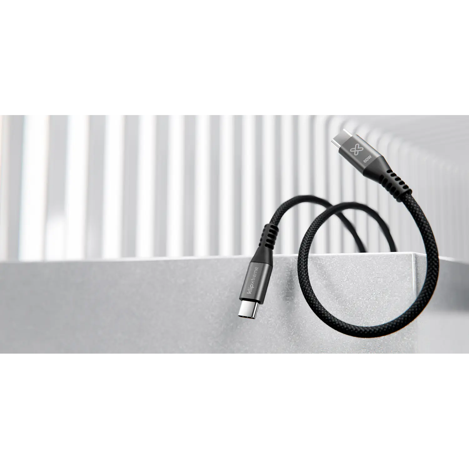 Klip Xtreme PowerGo 250 KAC-250-6FT, Cable USB-C a USB-C 1.8m, 60W, 480Mbps, Trenzado, Negro 8