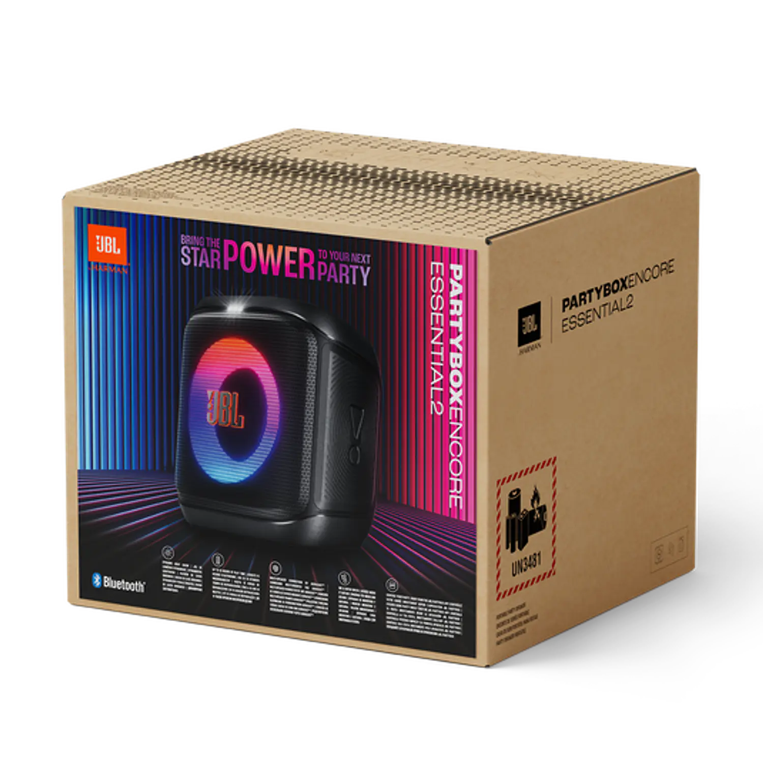 JBL PartyBox Encore Essential 2, Parlante Portátil 100W RMS, Bluetooth 5.4, 15h, Auracast, IPX4, Negro 8