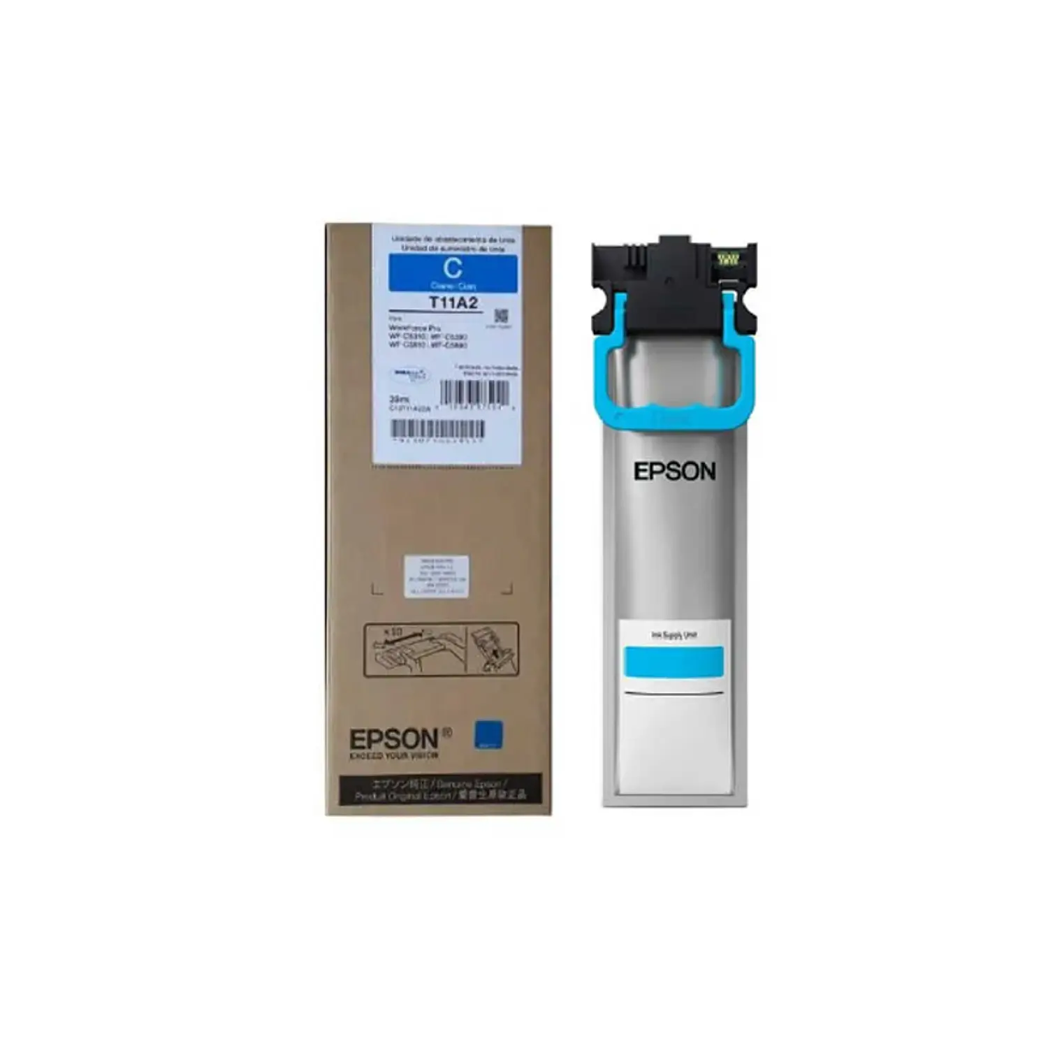 Epson T11A220-AL, Bolsa Tinta Cian Original, 39ml, 5.000 Páginas, DURABrite Ultra, WorkForce Pro 2