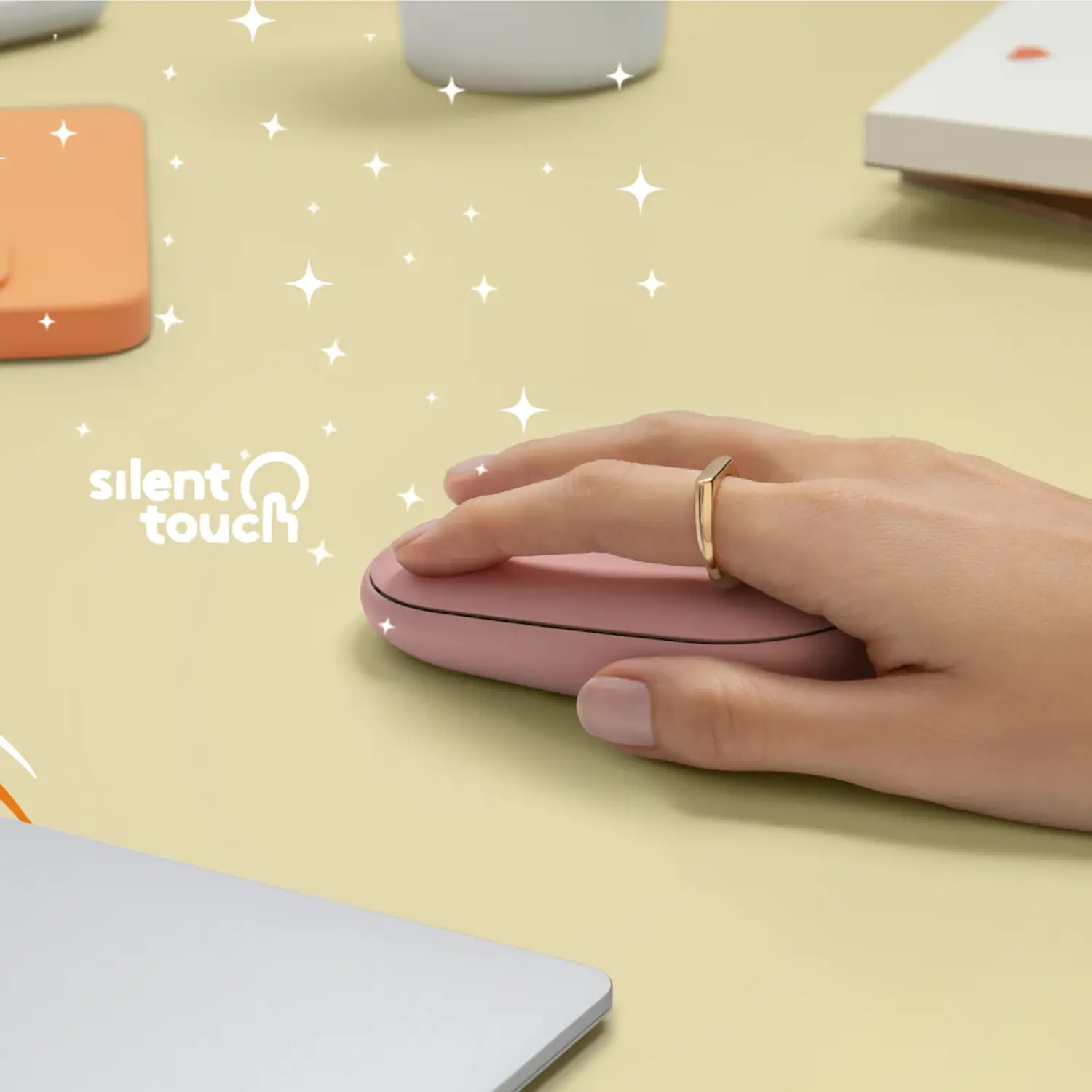 Logitech Pebble 2 M350S, Mouse Inalámbrico Bluetooth, Silent Touch, 4000 DPI, Rosado 9
