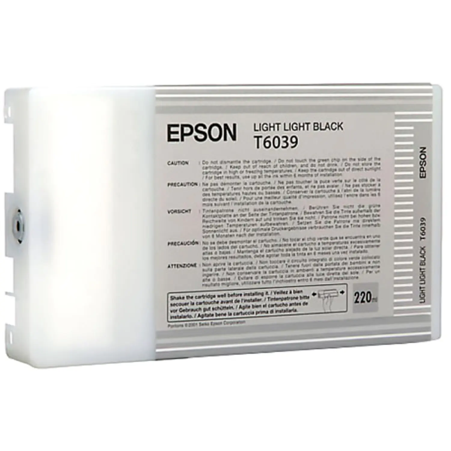 Epson T603900, Cartucho de Tinta Original Light Light Black 220 ml, UltraChrome K3, Stylus Pro 7800/7880/9800/9880 1