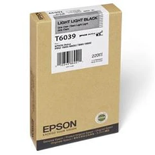 Epson T603900, Cartucho de Tinta Original Light Light Black 220 ml, UltraChrome K3, Stylus Pro 7800/7880/9800/9880