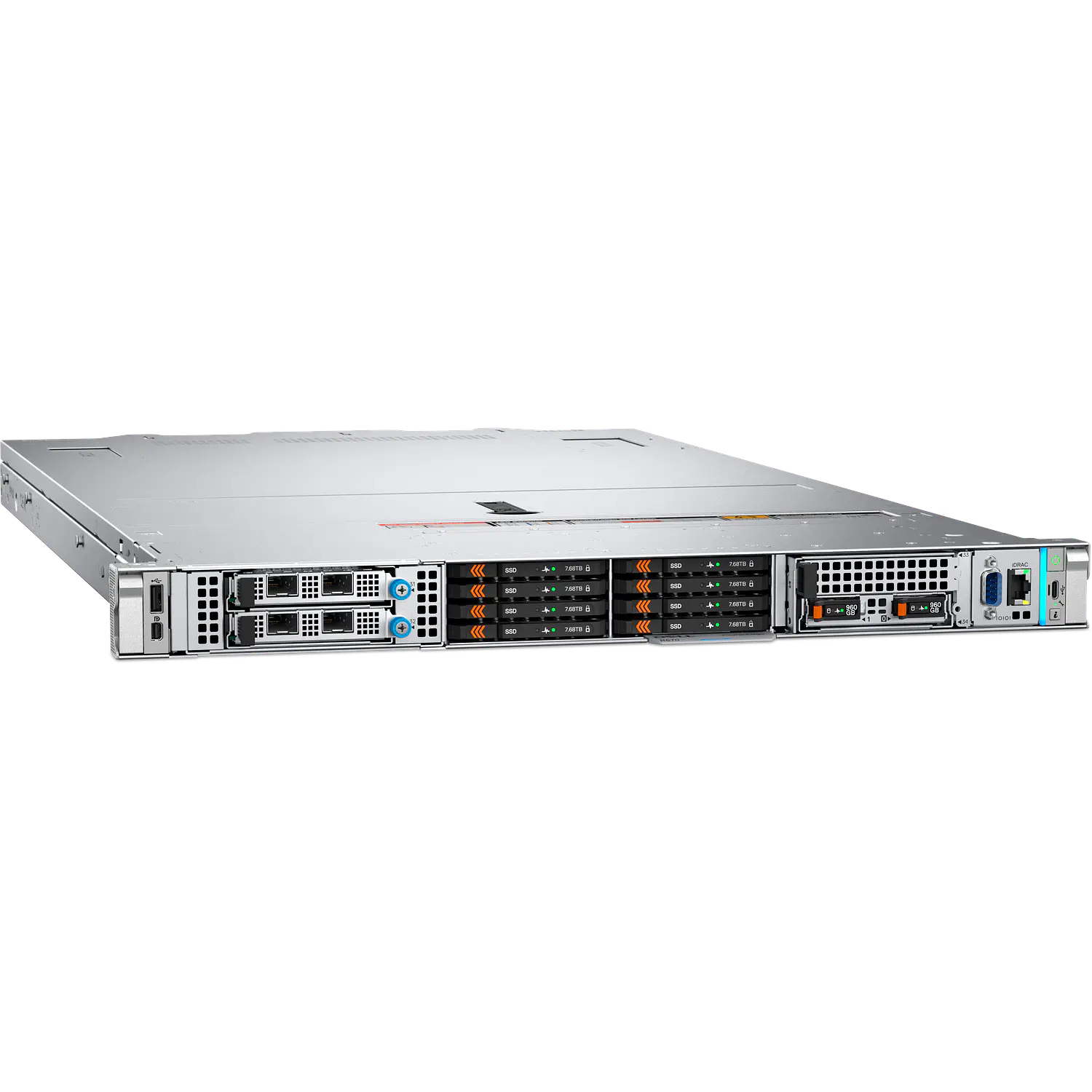 Dell PowerEdge R470 R470271_6511P432, Servidor Rack 1U, Xeon 6 6511P, 128GB DDR5, SSD 480GB, PERC H965i, 2x1100W 4
