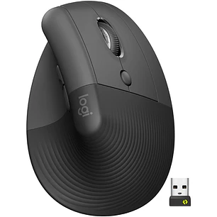 Logitech Lift Vertical, Mouse Ergonómico para Mano Derecha, Bluetooth, Logi Bolt, 4000 DPI, Grafito