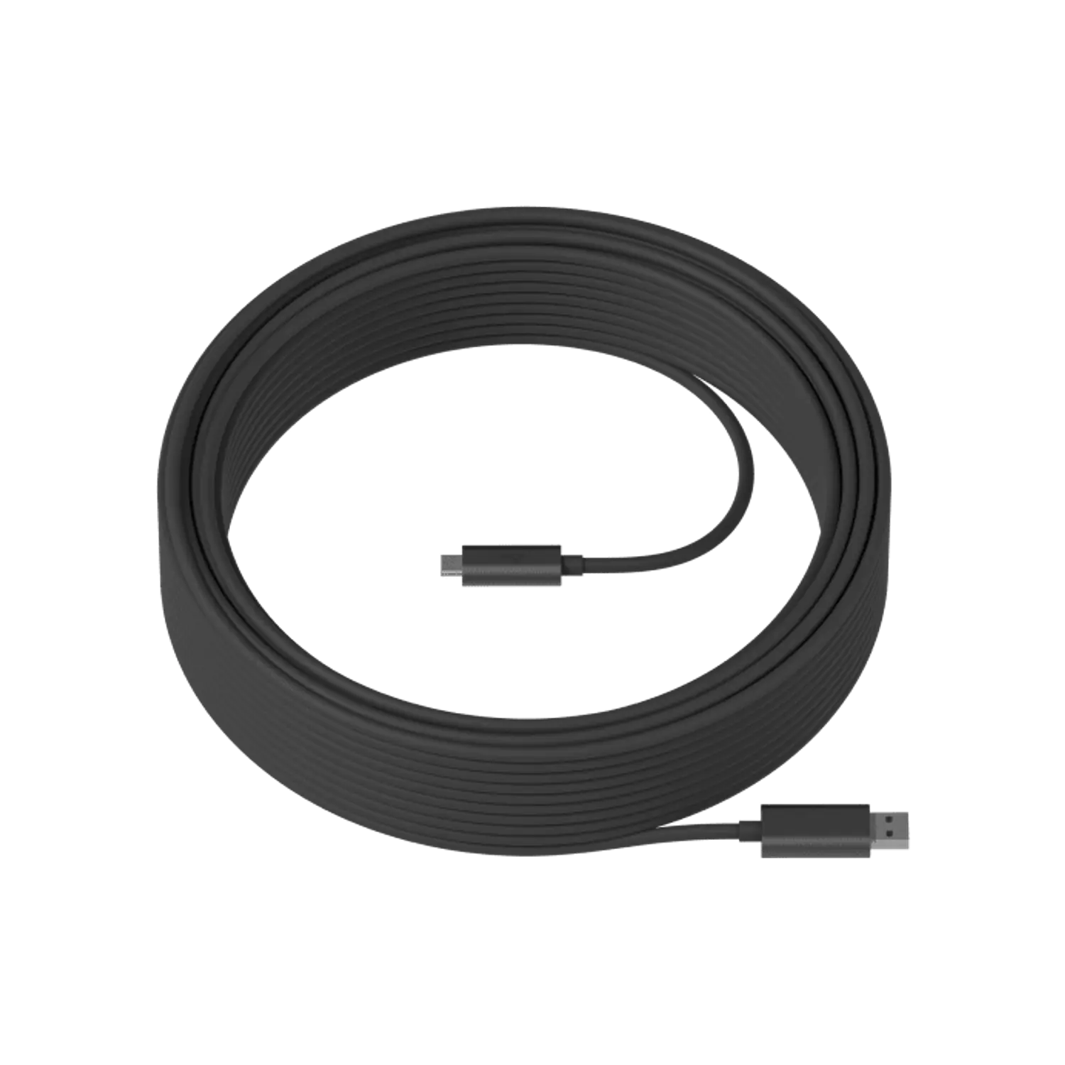 Logitech Strong USB, Cable Óptico Activo USB-A a USB-C, 25 m, USB 3.2 Gen 2, 10 Gbps, Gris Oscuro