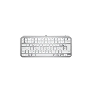 Logitech MX Keys Mini, Teclado Inalámbrico Compacto, Bluetooth, Retroiluminado, Español, Gris Pálido