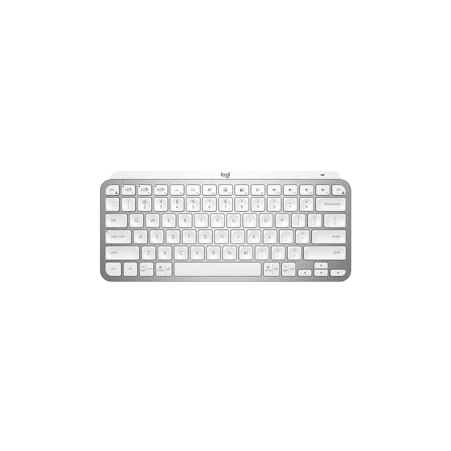 Logitech MX Keys Mini, Teclado Inalámbrico Compacto, Bluetooth, Retroiluminado, Español, Gris Pálido 2