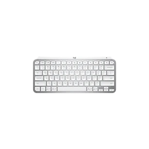 Logitech MX Keys Mini, Teclado Inalámbrico Compacto, Bluetooth, Retroiluminado, Español, Gris Pálido