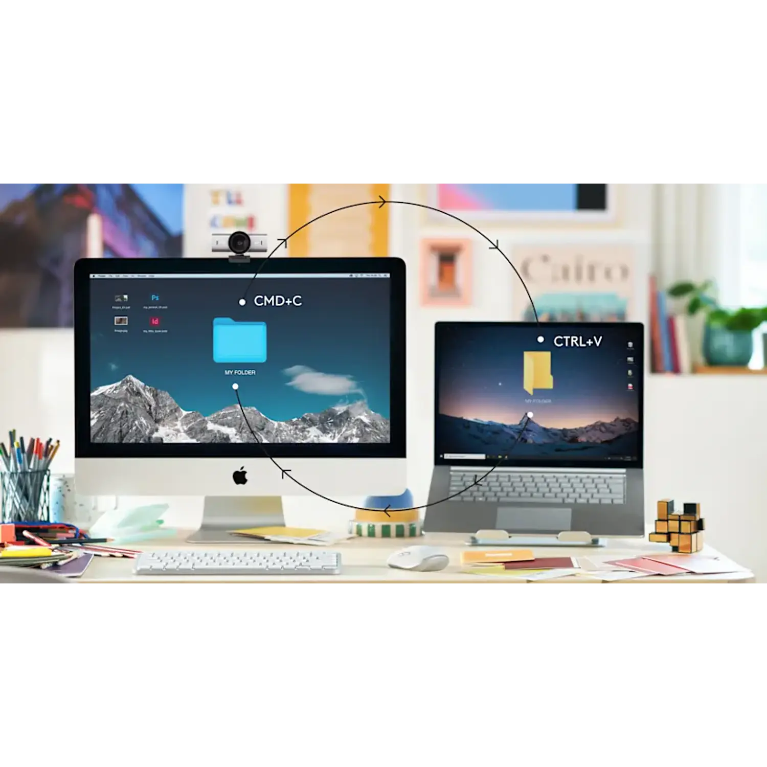 Logitech MX Keys Mini, Teclado Inalámbrico Compacto, Bluetooth, Retroiluminado, Español, Gris Pálido 8