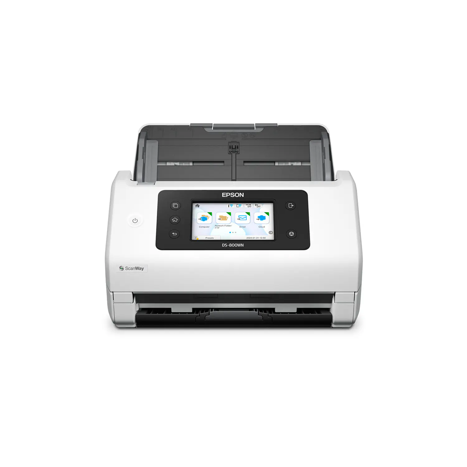 Epson DS-800WN, Escáner Dúplex 50 ppm, ADF 100 Hojas, Wi-Fi, Ethernet, USB 3.2, Pantalla 4.3