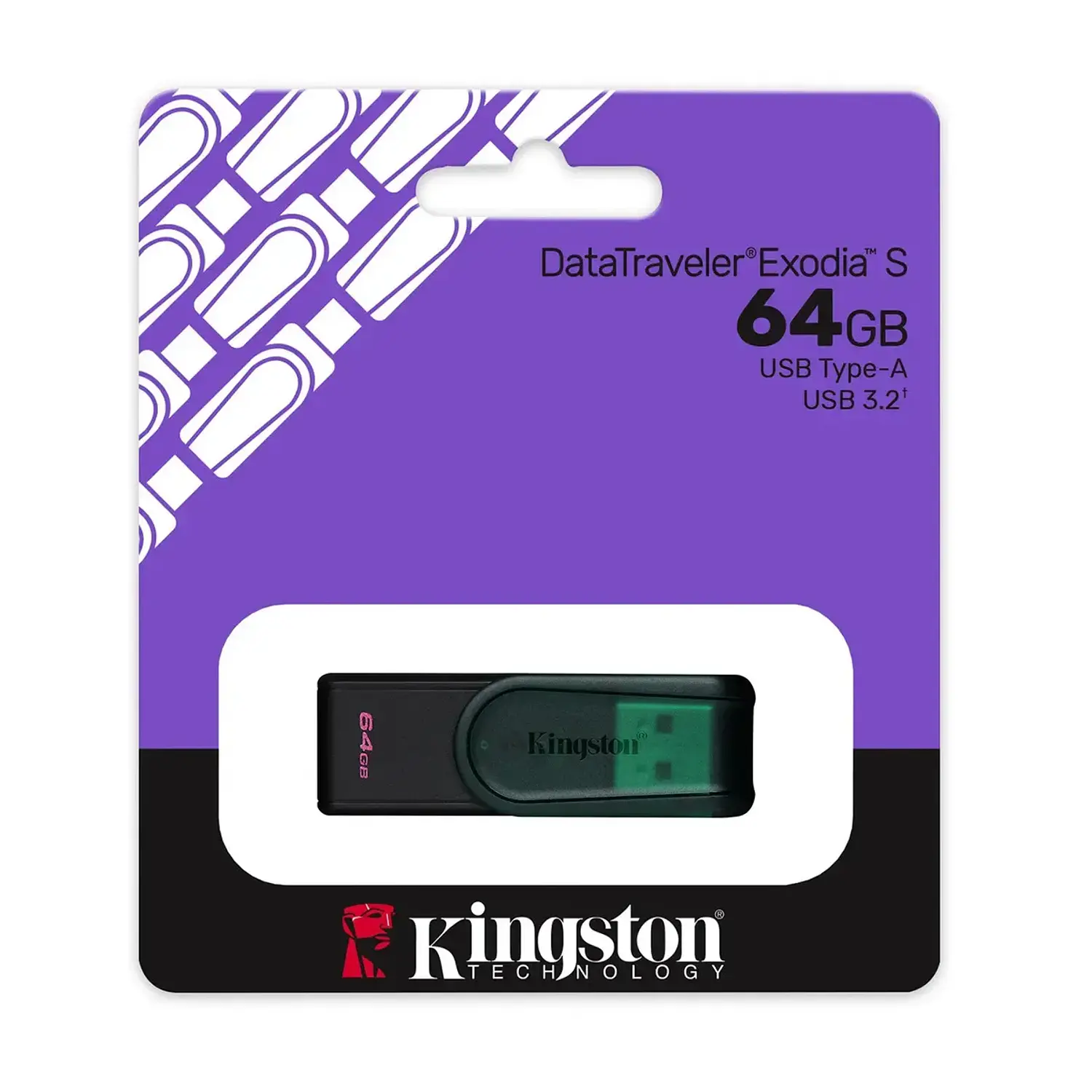 Kingston DataTraveler Exodia S KC-U3C64-7TG, Pendrive 64GB, USB 3.2 Gen 1, USB-A, Verde 1