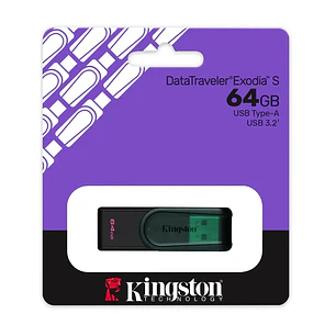 Kingston DataTraveler Exodia S KC-U3C64-7TG, Pendrive 64GB, USB 3.2 Gen 1, USB-A, Verde