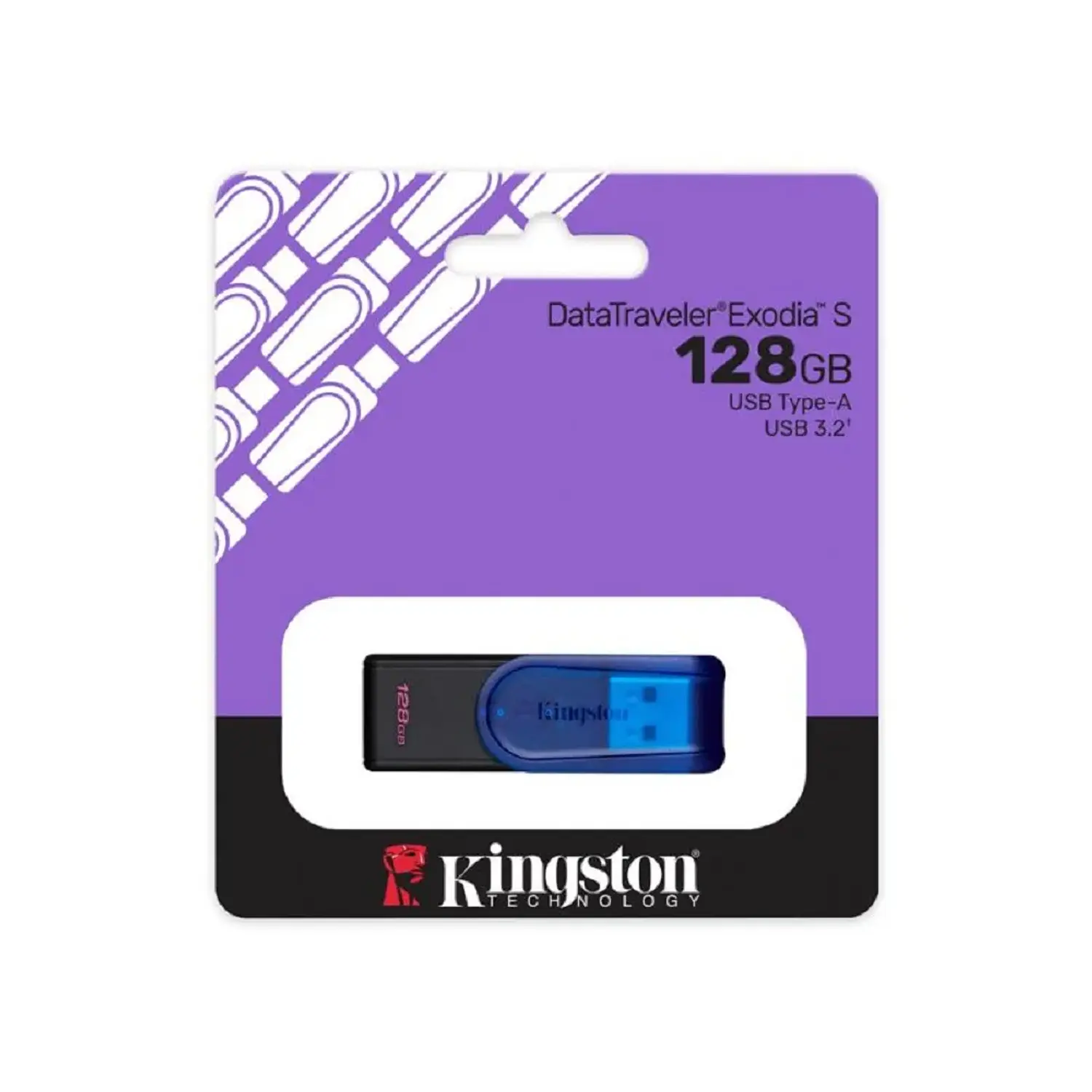 Kingston DataTraveler Exodia S KC-U3C128-7TB, Pendrive 128GB, USB 3.2 Gen 1, USB-A, Azul 1