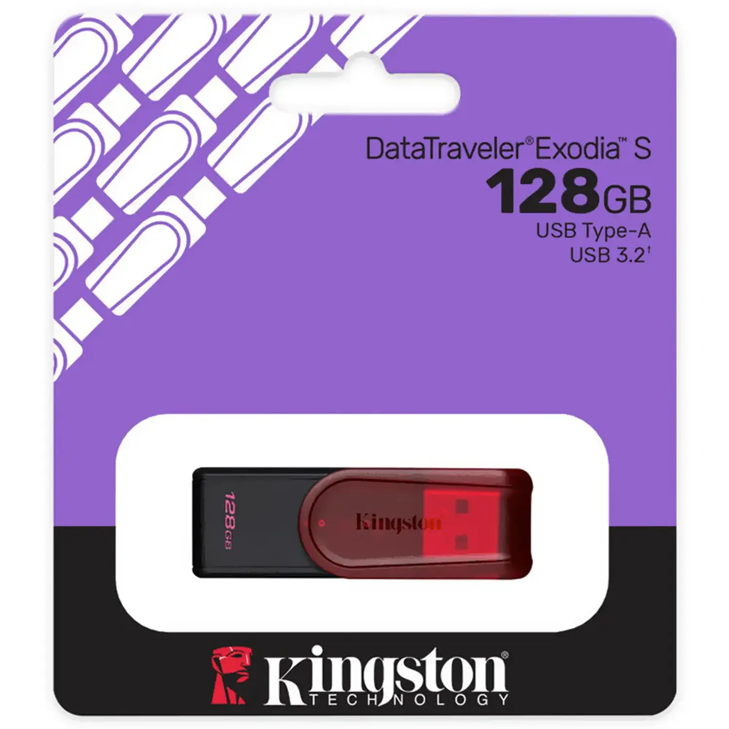 Kingston DataTraveler Exodia S KC-U3C128-7TR, Pendrive 128GB, USB 3.2 Gen 1, USB-A, Rojo 1