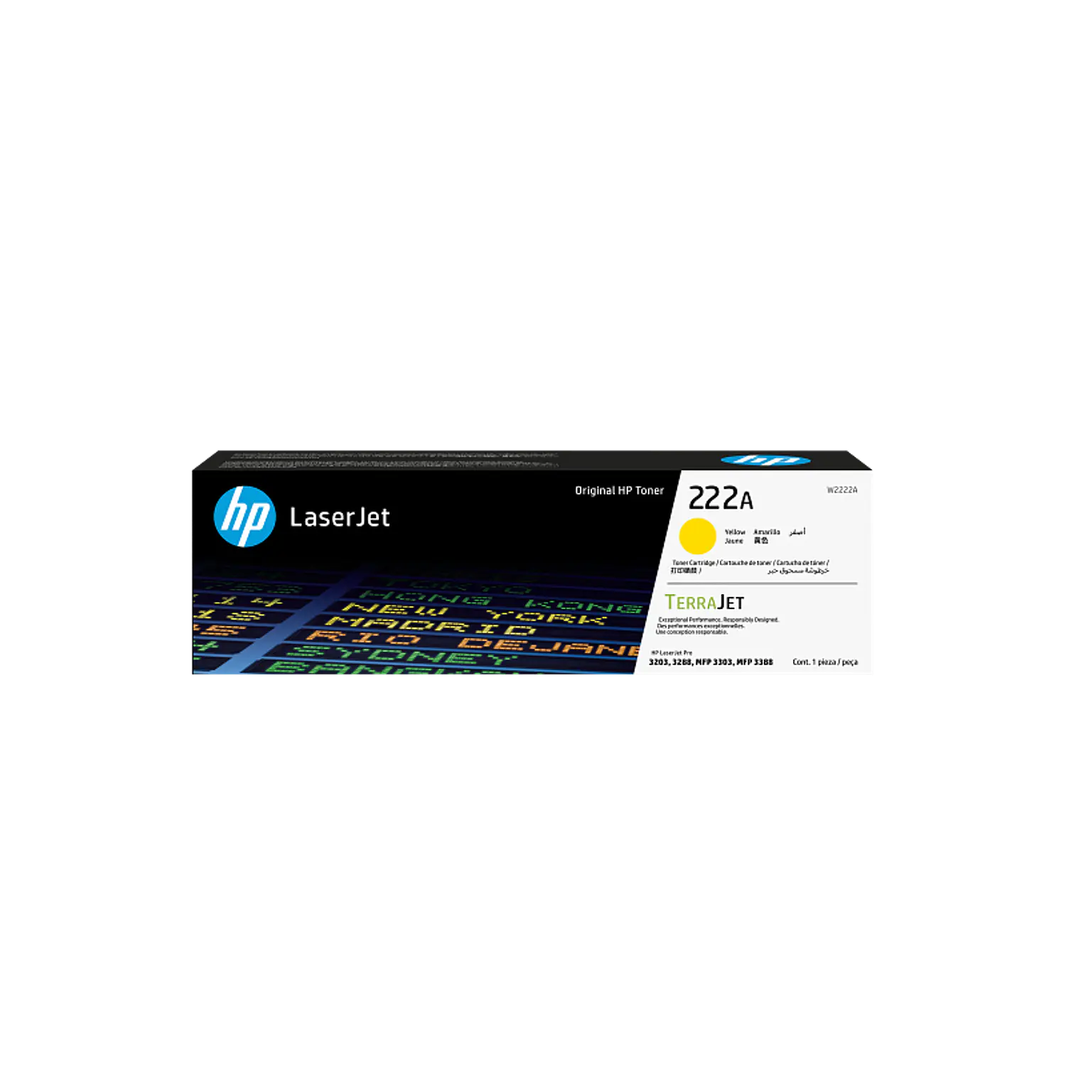 HP 222A W2222A, Tóner Amarillo Original LaserJet TerraJet, 1.200 Páginas