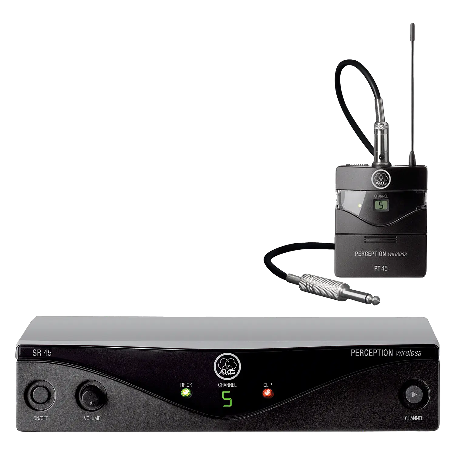 AKG Perception Wireless 45 Instrumental Set Band-A, Sistema Inalámbrico UHF 530–560 MHz, PT45 + SR45