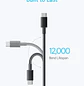 Anker A8753H11, Cable USB-C a USB-C 1,8m, 60W Power Delivery, 480Mbps, Nylon Trenzado, Negro - Miniatura 3