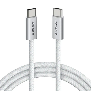 Anker Zolo A8060H21, Cable USB-C a USB-C 0,9m, 240W PD 3.1, 480Mbps, Trenzado, Blanco