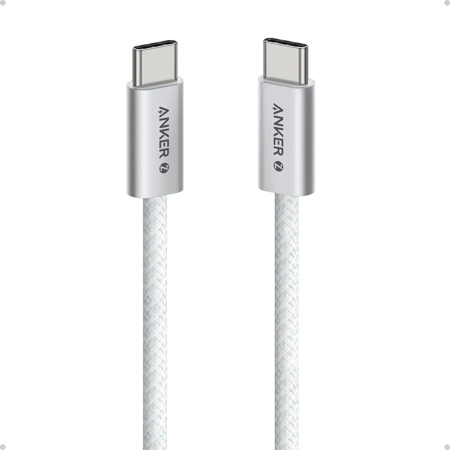 Anker Zolo A8060H21, Cable USB-C a USB-C 0,9m, 240W PD 3.1, 480Mbps, Trenzado, Blanco 2