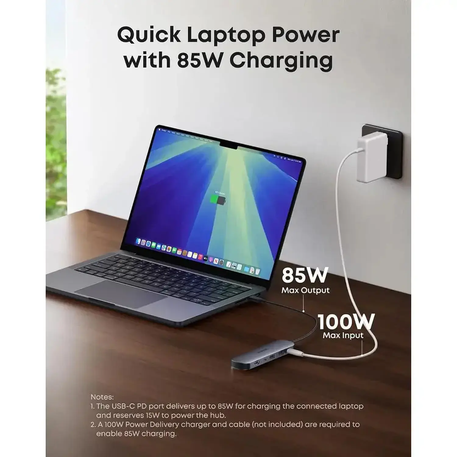 Anker Nano A83D2HA1, Hub USB-C 7 en 1, HDMI 4K 60Hz, 5Gbps, PD 85W, SD/microSD, Plateado 7