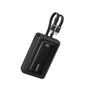 Anker Zolo A110MH12, Power Bank 20000mAh 45W, 2 Cables USB-C Integrados, USB-C + USB-A, Negro