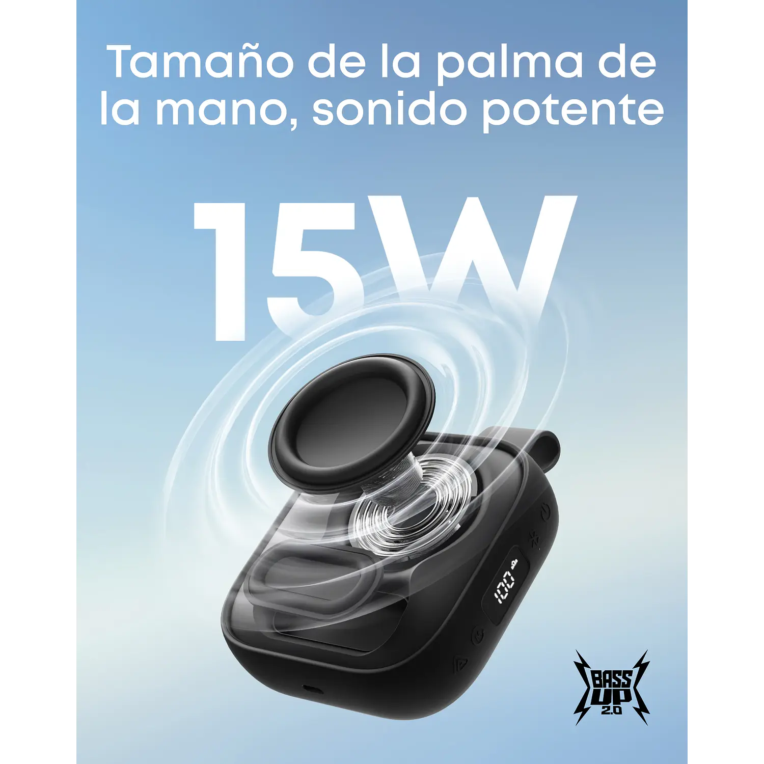 Soundcore Boom Go 3i D5103010, Parlante Bluetooth 15W, IP68, 24h, BassUp 2.0, Negro 2