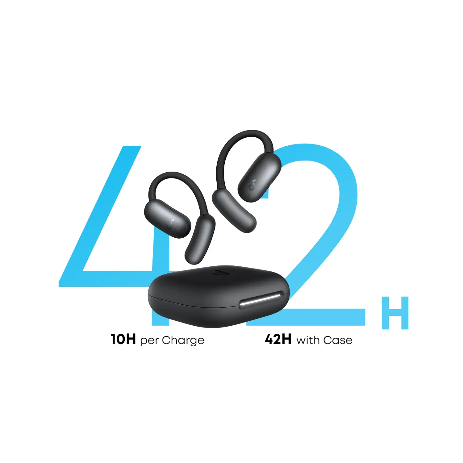 Soundcore AeroFit 2 AI A3874Z12, Audífonos Open-Ear Bluetooth 5.4, LDAC, IP55, 35h, Negro 2