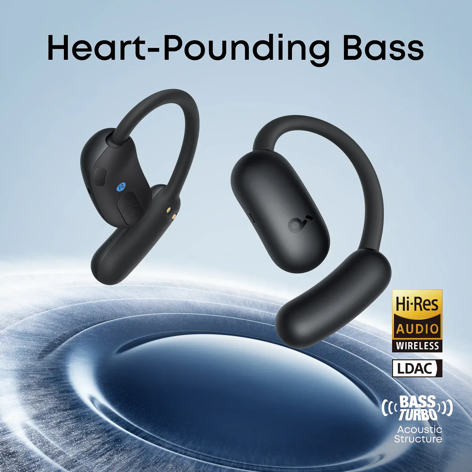 Soundcore AeroFit 2 AI A3874Z12, Audífonos Open-Ear Bluetooth 5.4, LDAC, IP55, 35h, Negro 4