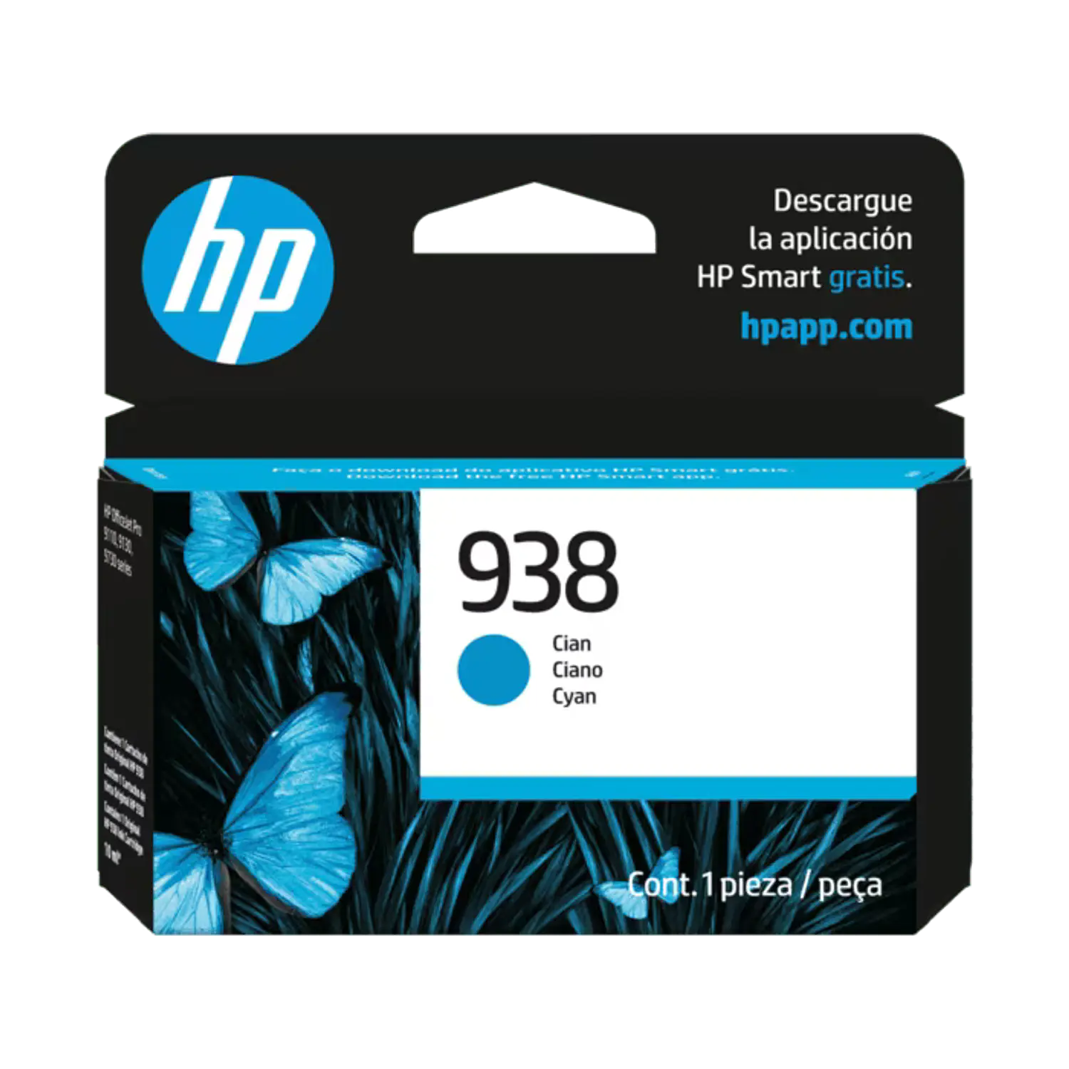 HP 938 4S6X5PL Cartucho de Tinta Cian Original, 10ml, 800 Páginas