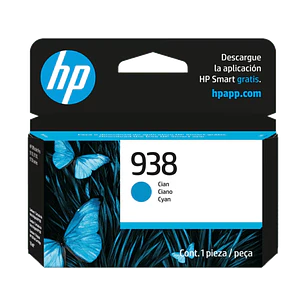 HP 938 4S6X5PL Cartucho de Tinta Cian Original, 10ml, 800 Páginas