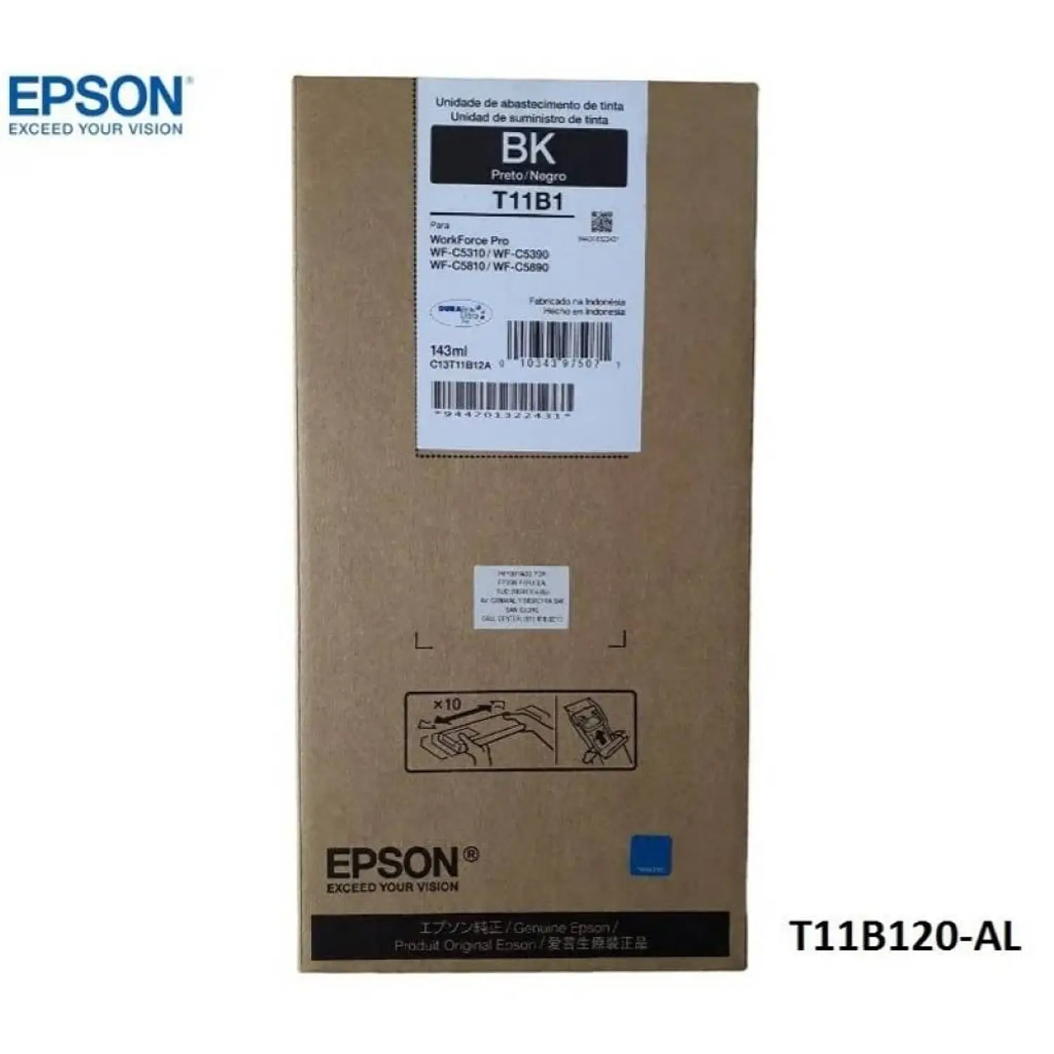 Epson T11B120-AL, Bolsa de Tinta Negra Original, 143ml, 10.000 Páginas, Extra Alta Capacidad 3