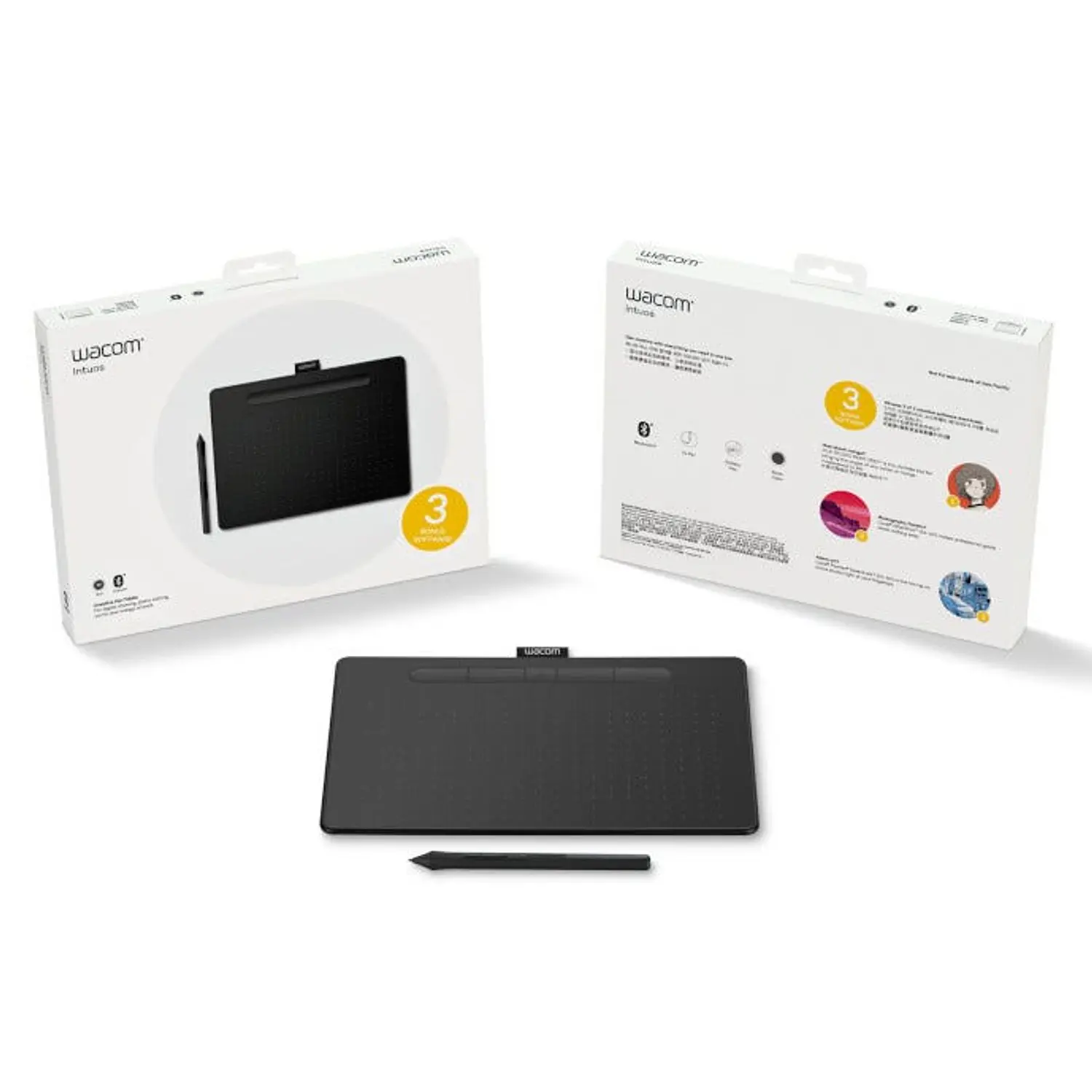 Wacom Intuos Medium Tableta Gráfica Bluetooth, Pen 4K, 4096 Niveles, 4 ExpressKeys, 15h, Negro, USB 4