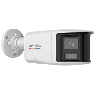 Hikvision Cámara IP Panorámica 6MP 180°, ColorVu, Audio 2 Vías, PoE, IP67, Sirena, Flash Rojo/Azul