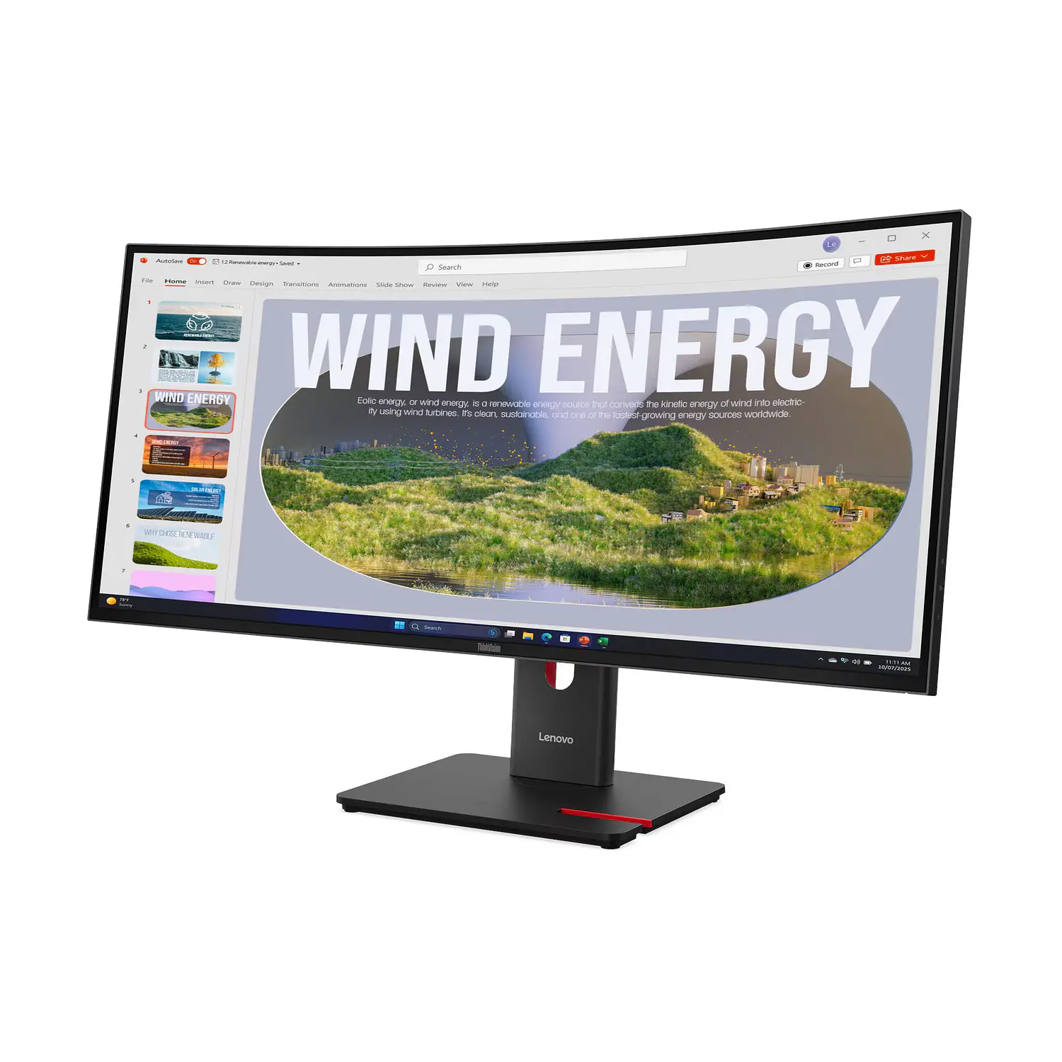 Lenovo ThinkVision T34WD-40 Monitor Curvo 34