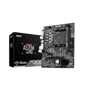 MSI A520M-A PRO Placa Madre Micro-ATX, AMD A520, Socket AM4, DDR4, M.2, HDMI