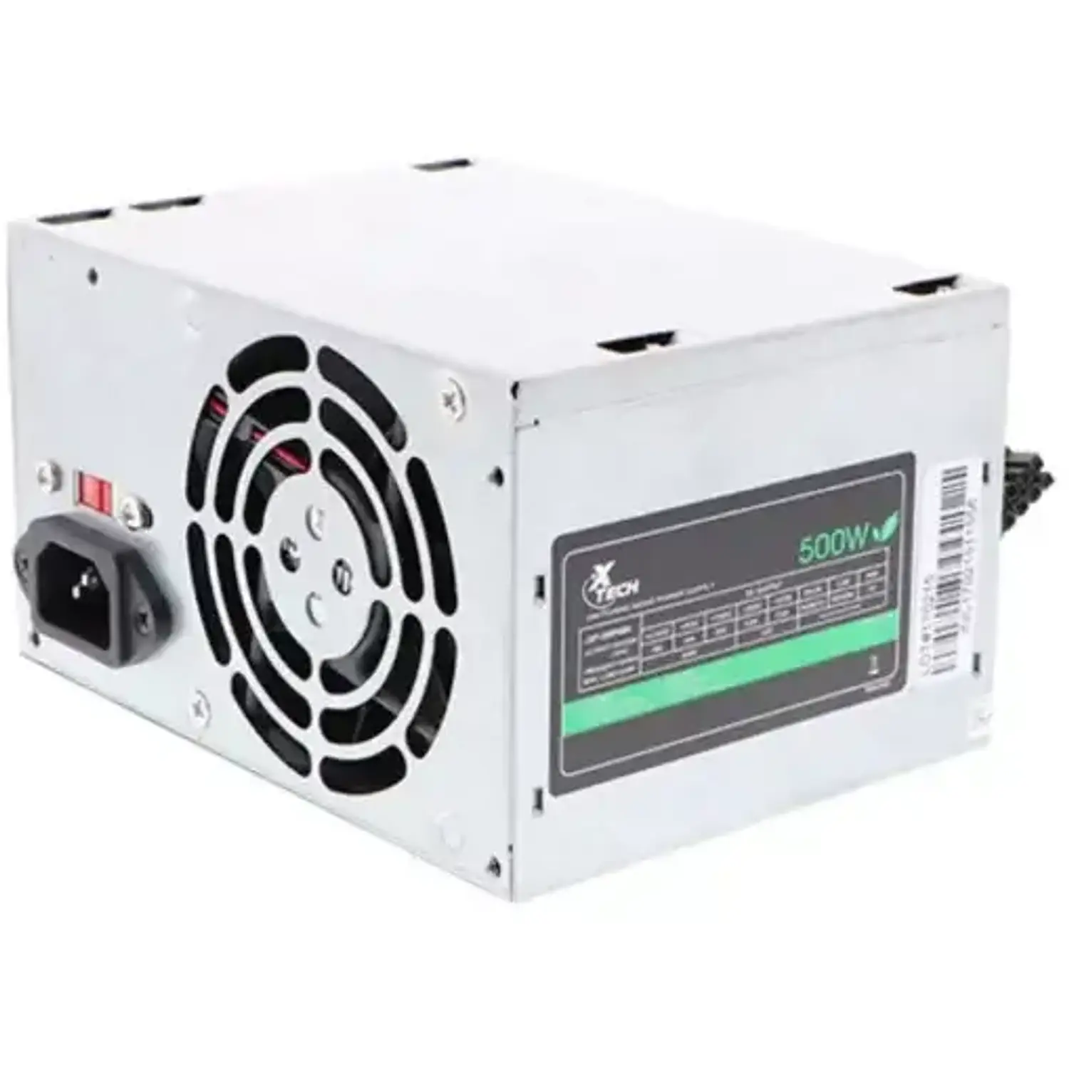 Xtech PSU-230W Fuente de Poder ATX 500W, 20+4 Pines, 2 SATA, 2 Molex, 80mm, 115/230V
