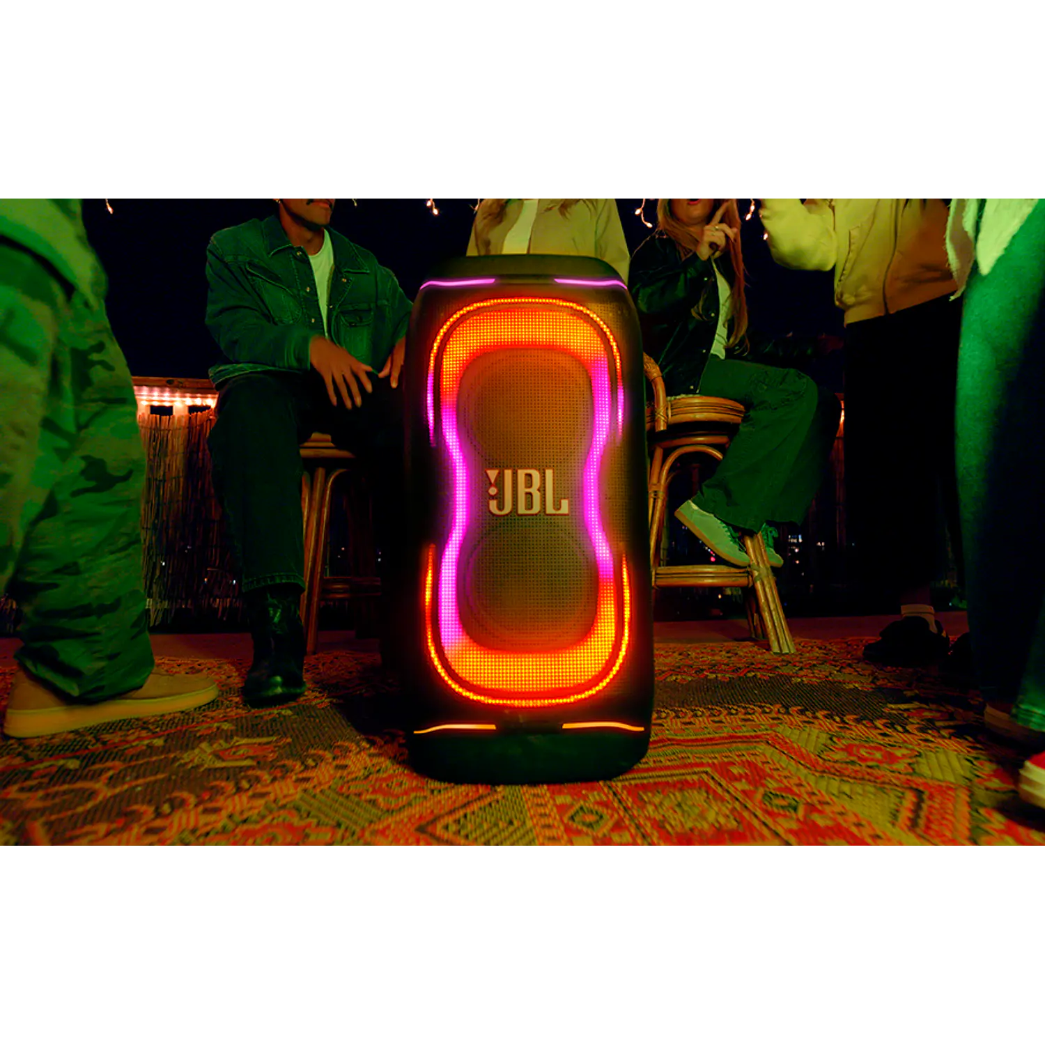 JBL PartyBox 330, Parlante Bluetooth 280W, 18h, AI Sound Boost, Auracast, Luces, IPX4, Mic/Guitarra, Blanco 12