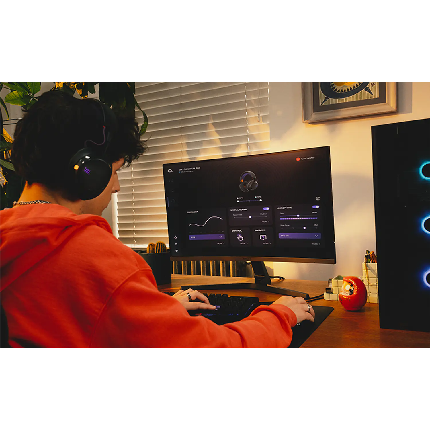 JBL Quantum 650, Audífonos Gamer Inalámbricos, 50mm, Spatial Sound, 2.4GHz, Bluetooth 5.3, Micrófono Cardioide, 45h, Negro 12