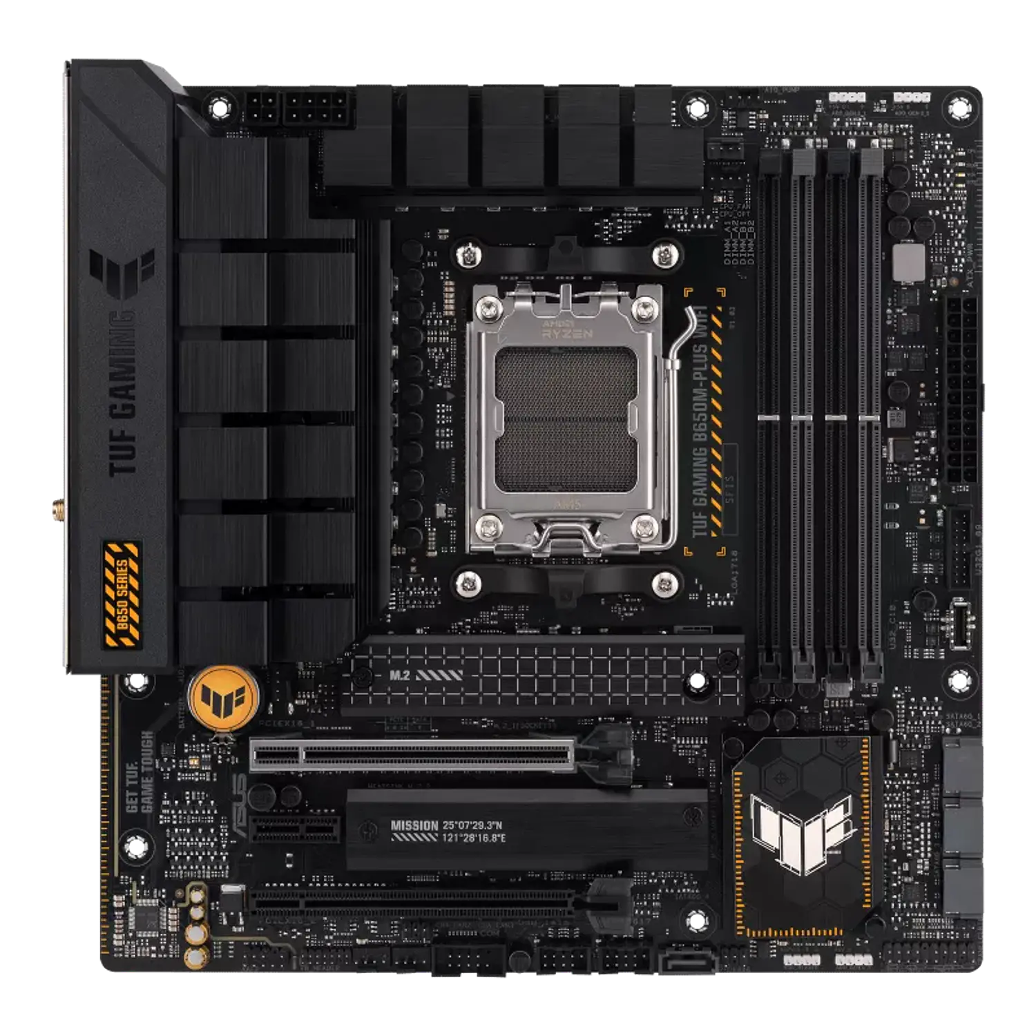ASUS TUF Gaming B650M-PLUS WIFI, Placa Madre Micro-ATX AM5, DDR5, M.2 PCIe 5.0, WiFi 6, 2.5GbE, USB-C 20Gbps 3
