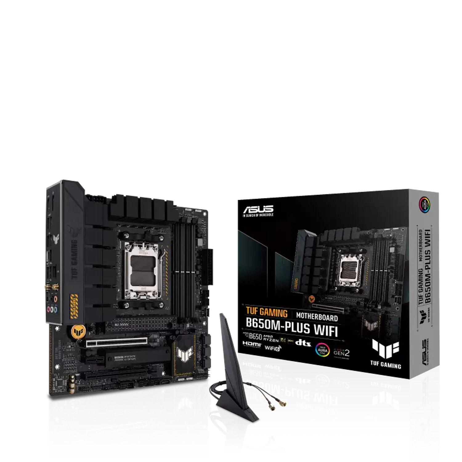 ASUS TUF Gaming B650M-PLUS WIFI, Placa Madre Micro-ATX AM5, DDR5, M.2 PCIe 5.0, WiFi 6, 2.5GbE, USB-C 20Gbps 10