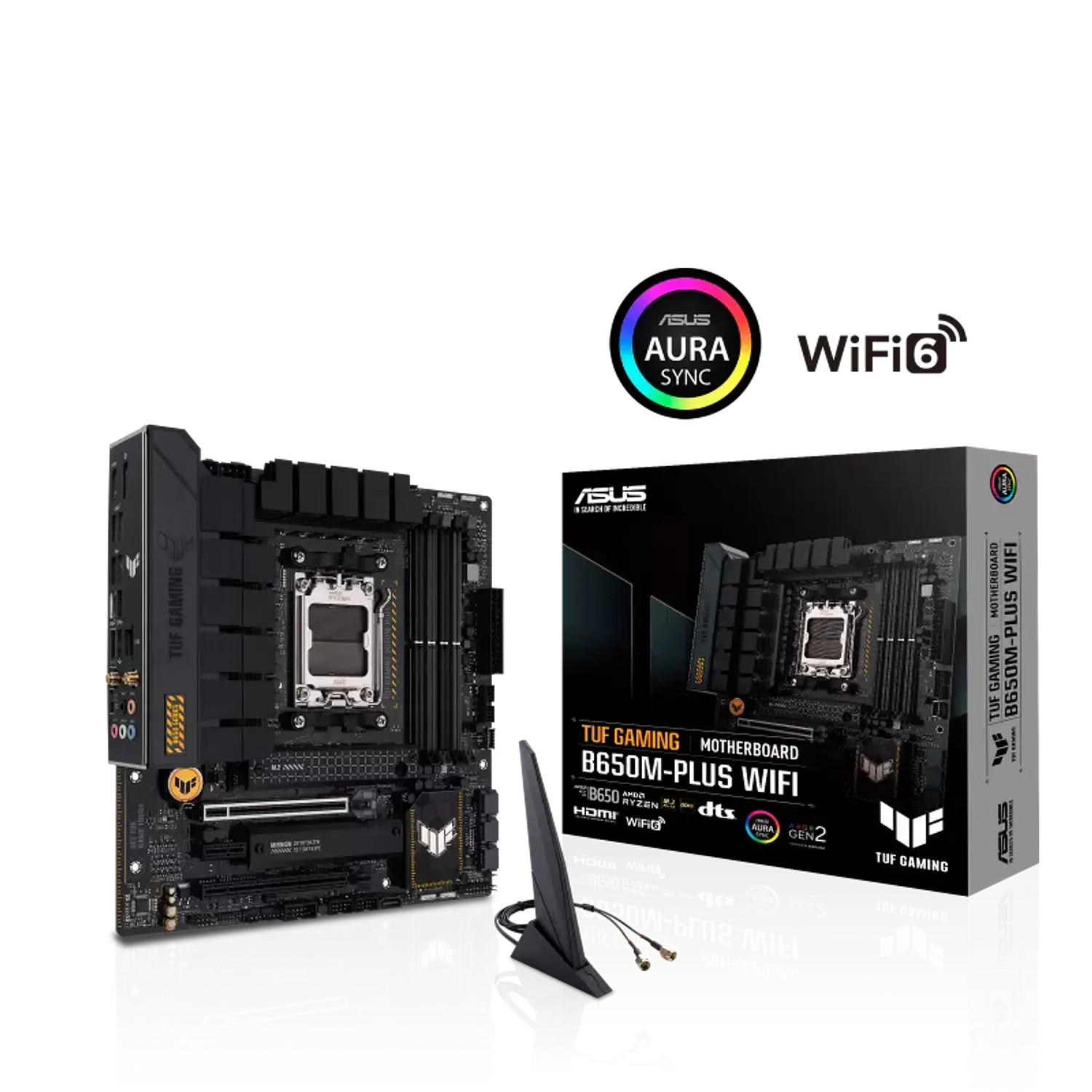 ASUS TUF Gaming B650M-PLUS WIFI, Placa Madre Micro-ATX AM5, DDR5, M.2 PCIe 5.0, WiFi 6, 2.5GbE, USB-C 20Gbps 1
