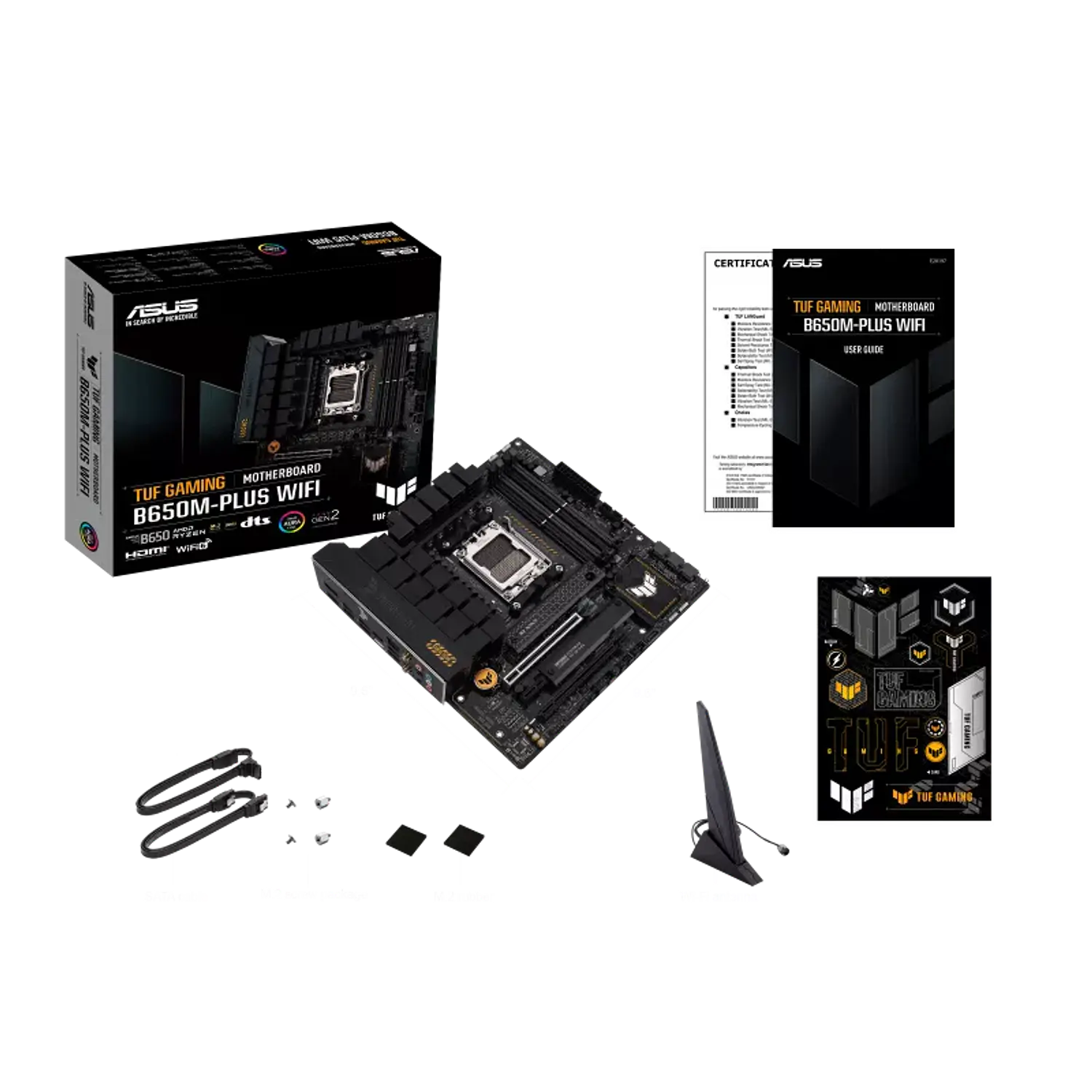 ASUS TUF Gaming B650M-PLUS WIFI, Placa Madre Micro-ATX AM5, DDR5, M.2 PCIe 5.0, WiFi 6, 2.5GbE, USB-C 20Gbps 11