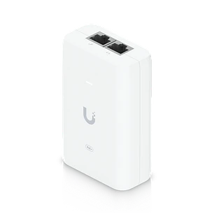 Ubiquiti U-PoE+, Inyector PoE+ 30W, Gigabit Ethernet, 48V 0.65A, Protección contra Sobretensiones